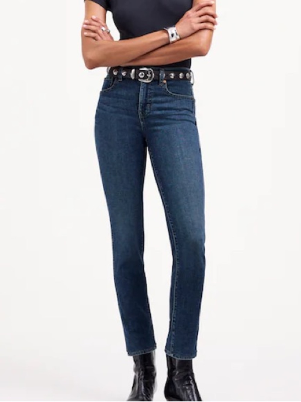Madewell Mid-Rise Stovepipe Jeans in Deming Wash